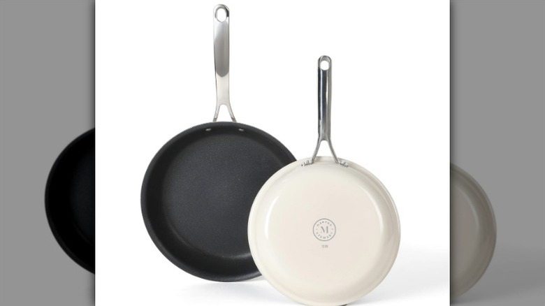 2-piece fry pan set on white background