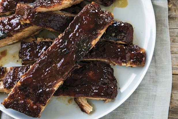 Pork Ribs with Raspberry Sorghum Barbecue Sauce