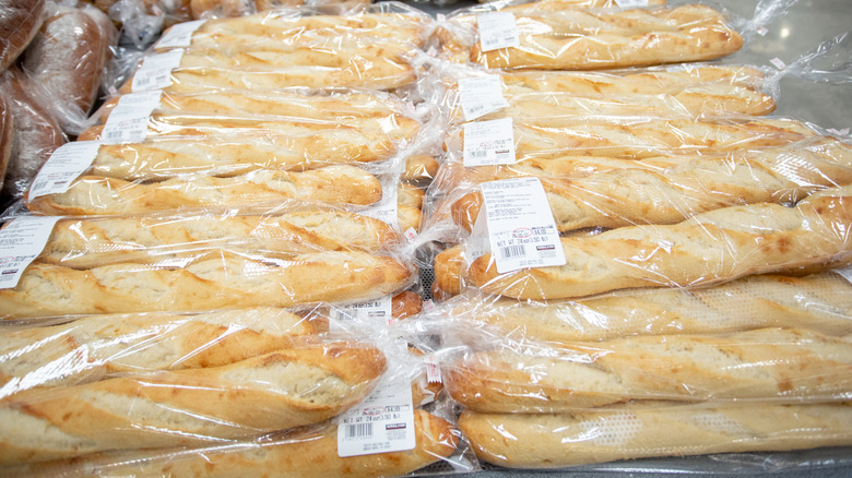 Costco's baguettes in clear bags