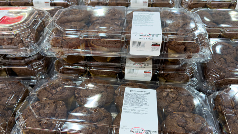 Packages of chocolate muffins