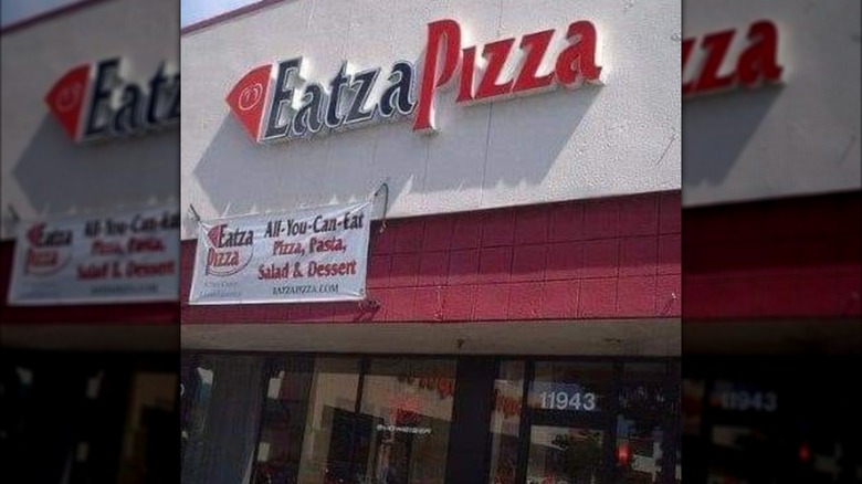 The exterior of an Eatza pizza restaurant