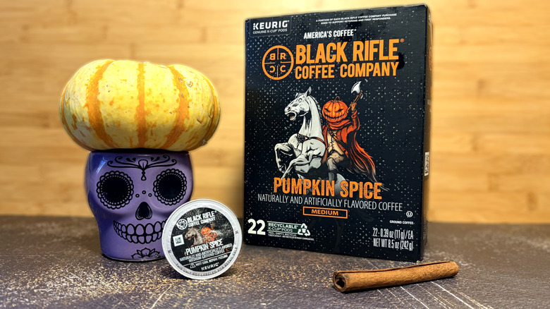 package and pod of black rifle pumpkin spice coffee