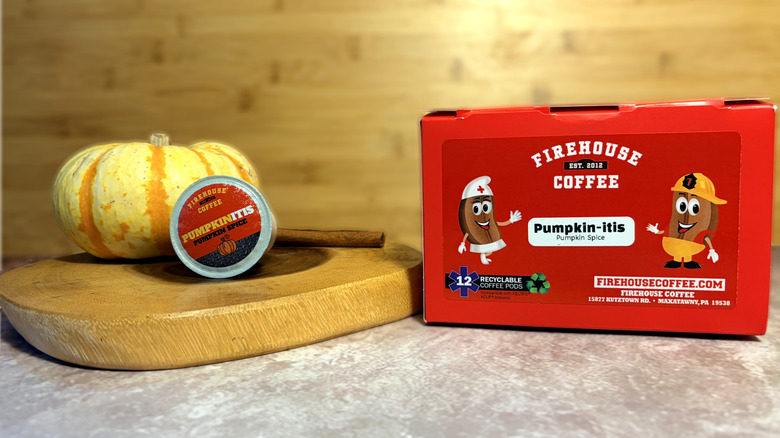 package and pod of firehouse pumpkin-itis coffee