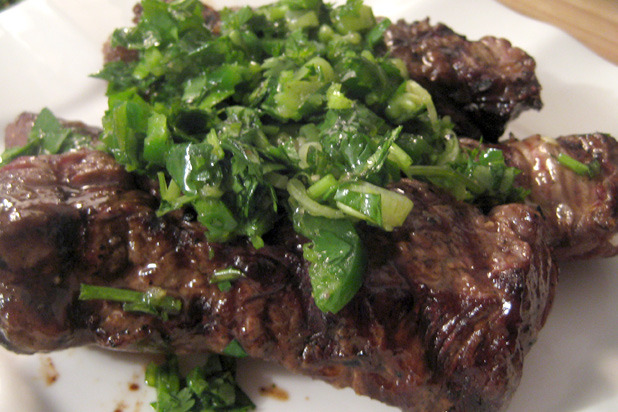 3. Steak with Green Chile Salsa