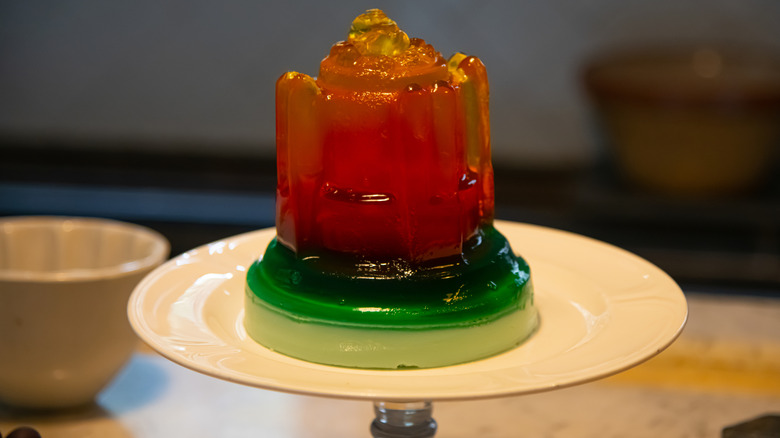 Molded jello on a pedestal