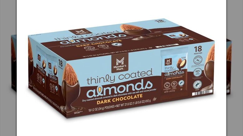 Member's Mark thinly coated dark chocolate almonds