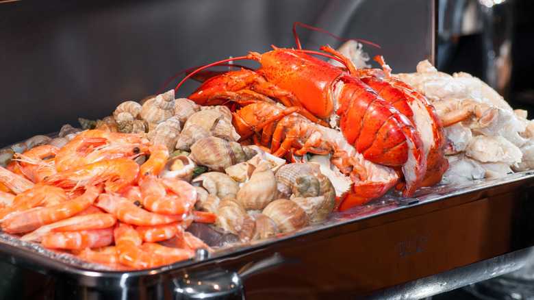 Chilled seafood buffet