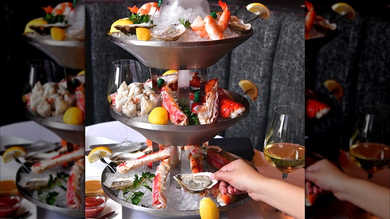 Chilled seafood tower from Del Frisco's