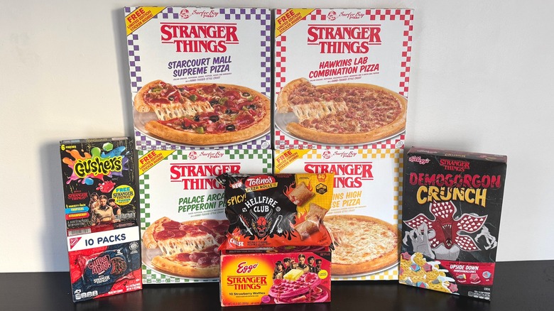 Collection of Stranger Things food collab items