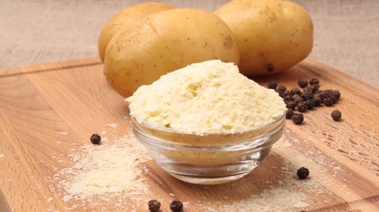 instant mashed potatoes and pepper