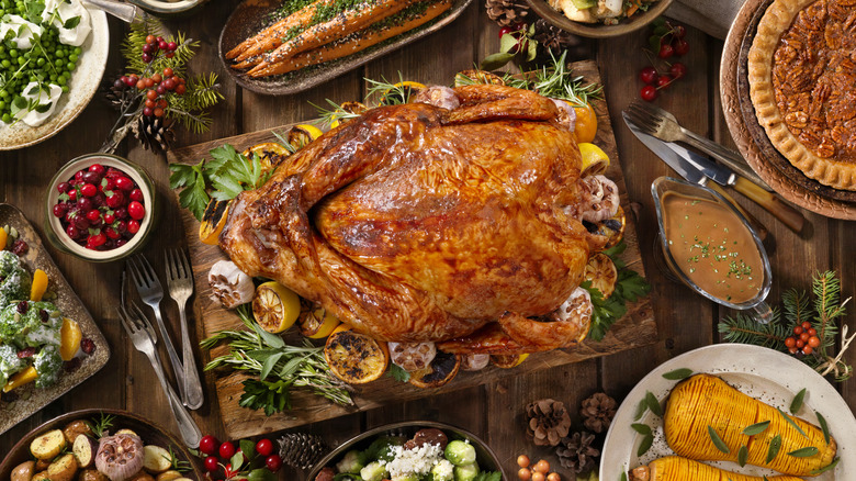 roast turkey and sides