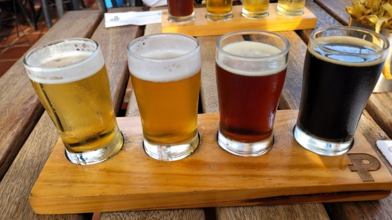 A flight of beer