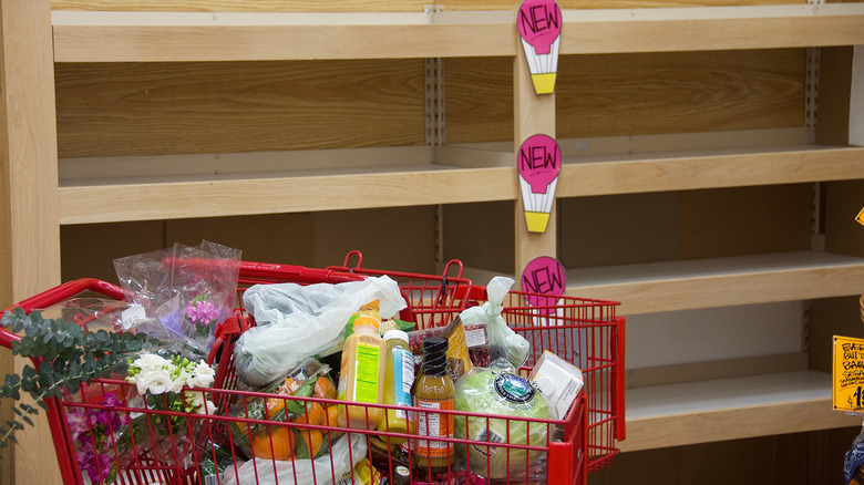 Full cart of groceries