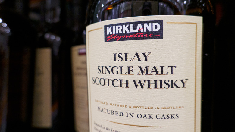 A bottle of Kirkland Signature Islay Single Malt Scotch Whisky