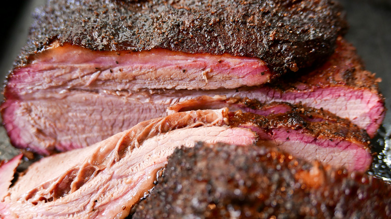 Sliced BBQ brisket
