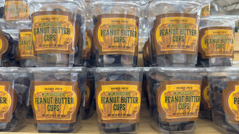 A display of Trader Joe's Milk Chocolate Peanut Butter Cups
