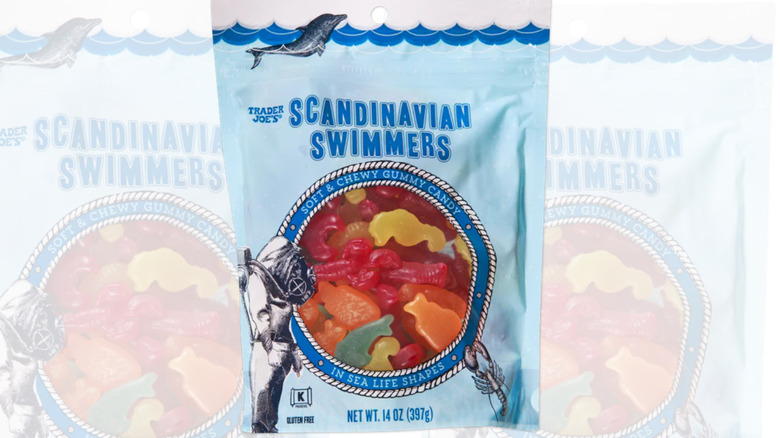 A package of Trader Joe's Scandinavian Swimmers candy
