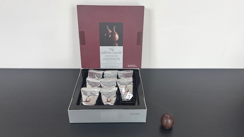Open box of Rabitos Royale Chocolate Fig Bonbons