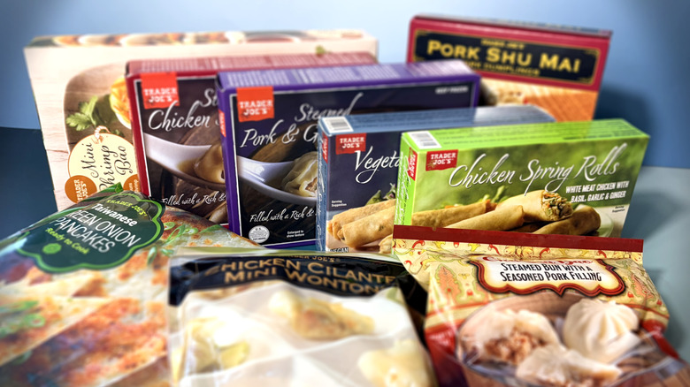 packages of trader joes frozen dim sum items