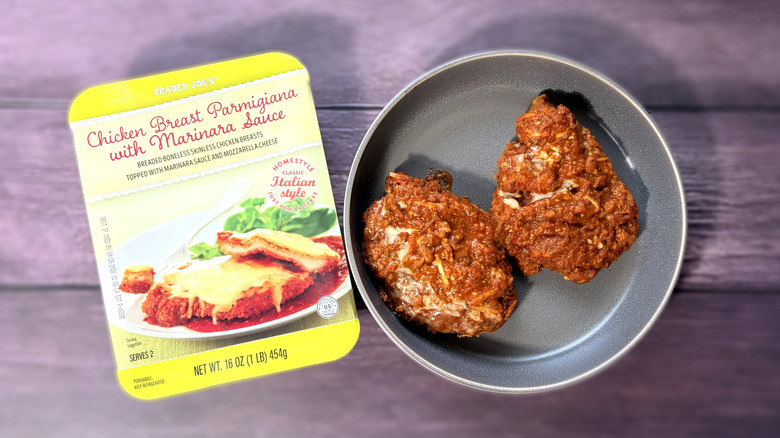Packaged and cooked and plated Chicken Parmigiana