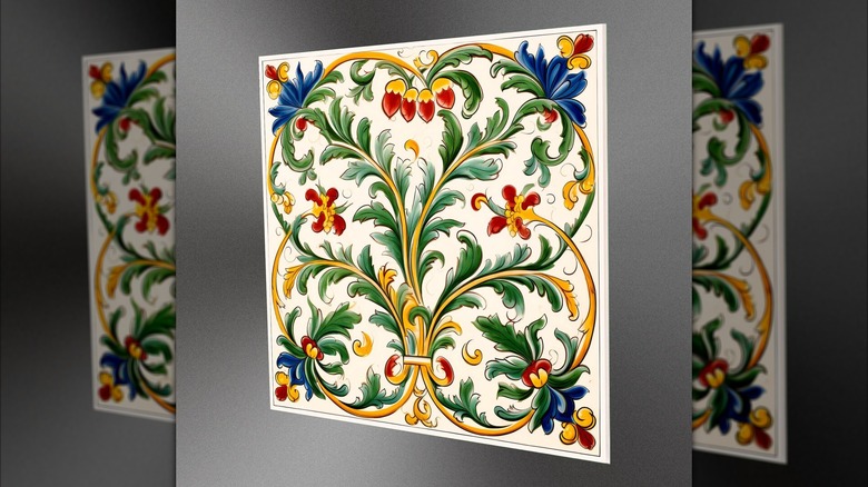 Colorful tile square