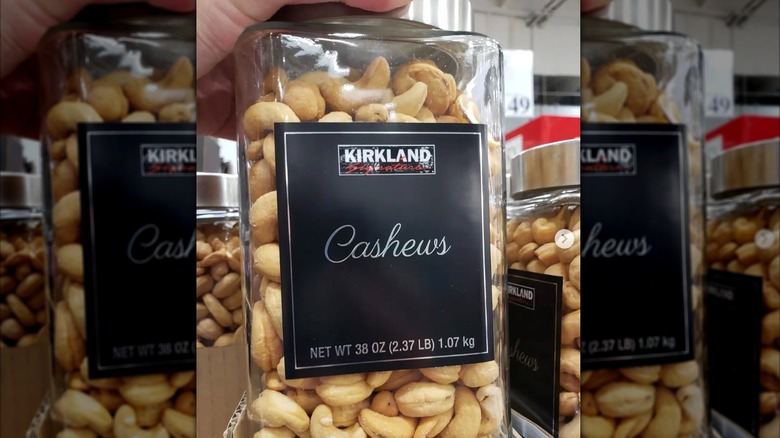 Jar of Kirkland Signature cashews