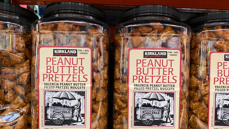 Kirkland Signature peanut butter pretzel containers