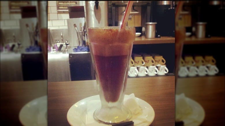 Chocolate phosphate with straw