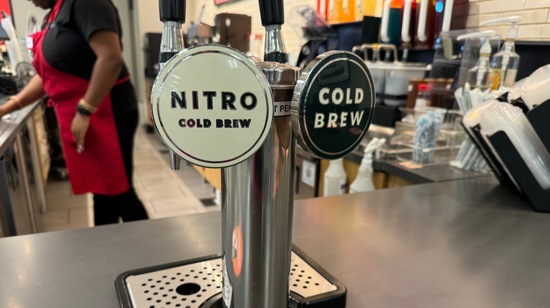 Starbucks Nitro Cold Brew taps at a coffee shop