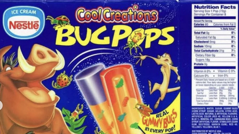 A box of Nestle Bug Pops featuring Timon and Pumbaa.