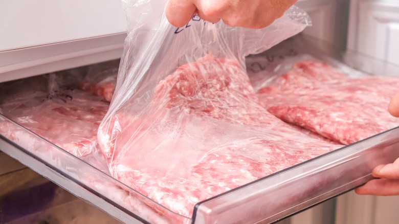 freezing ground meat