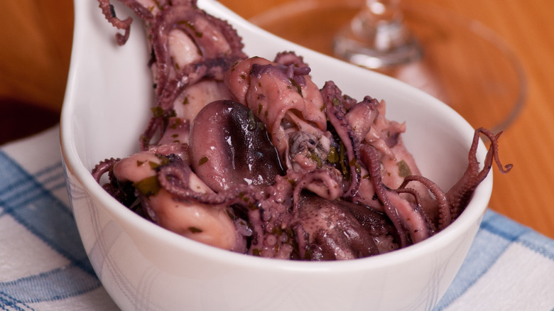 Cuttlefish cooked in brandy