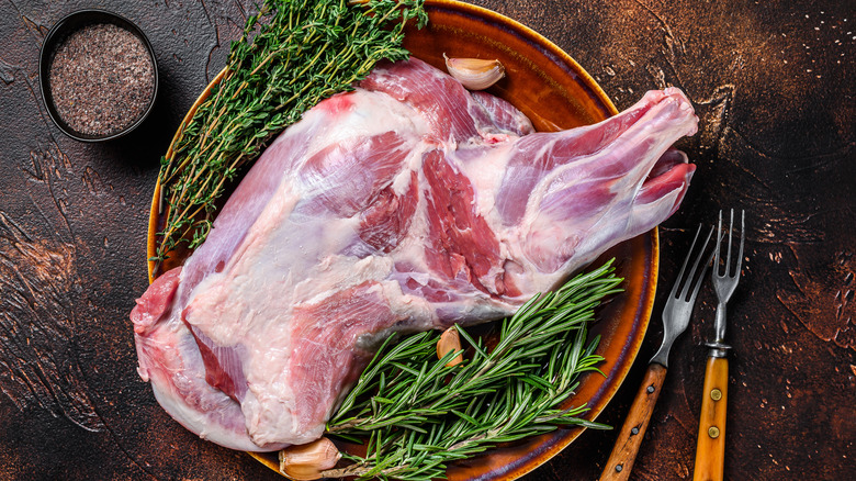 Goat meat on a plate