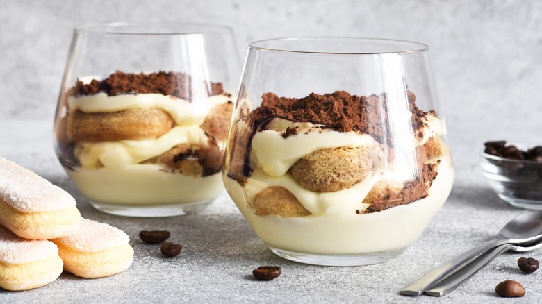 Tiramisu in parfait glasses