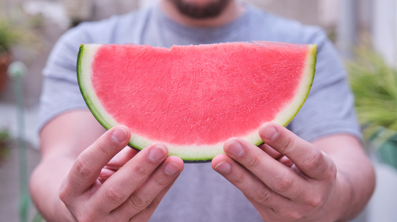 man seedless watermelon slice