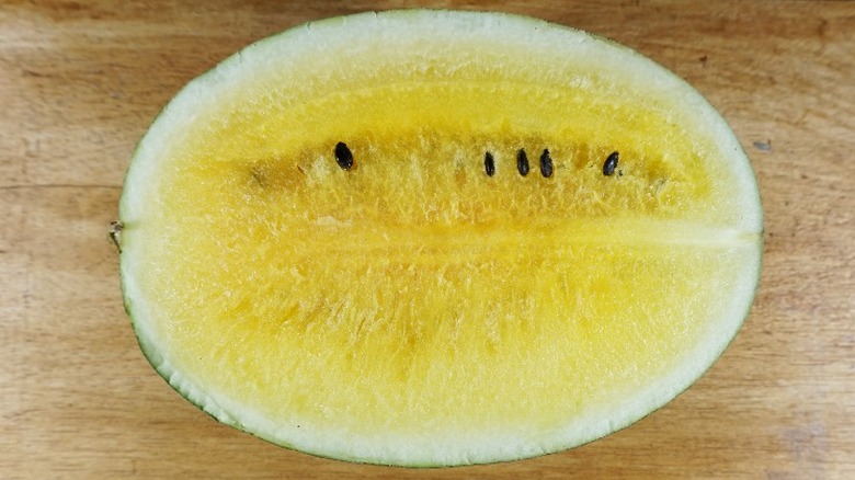 cut yellow watermelon