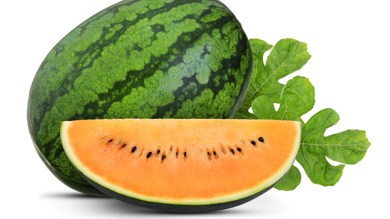 slice of orange watermelon