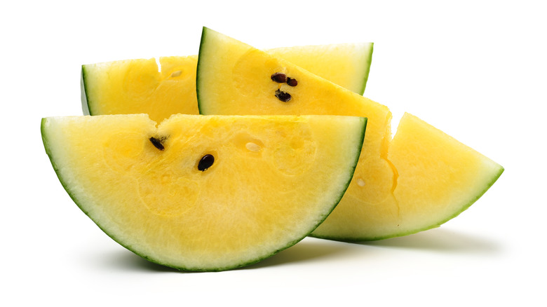 slices of yellow watermelon