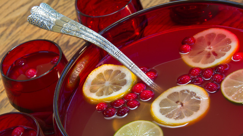 punch bowl with ladle