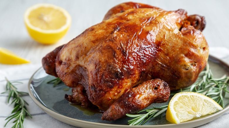 Whole roast chicken