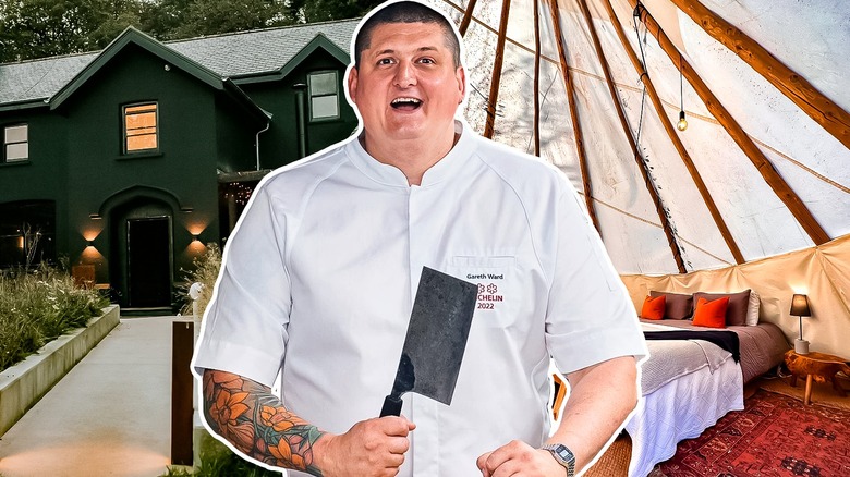 Gareth Ward smiling with knife