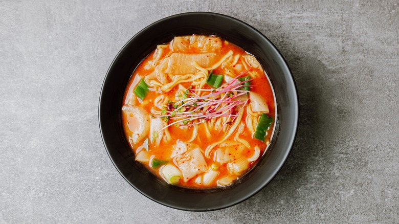 A colorful bowl of soup 