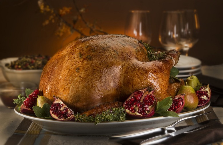 Roasted Turkey with Pomegranate-Thyme Glaze 