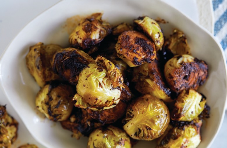 'Burnt' Brussels Sprouts with Black Garlic
