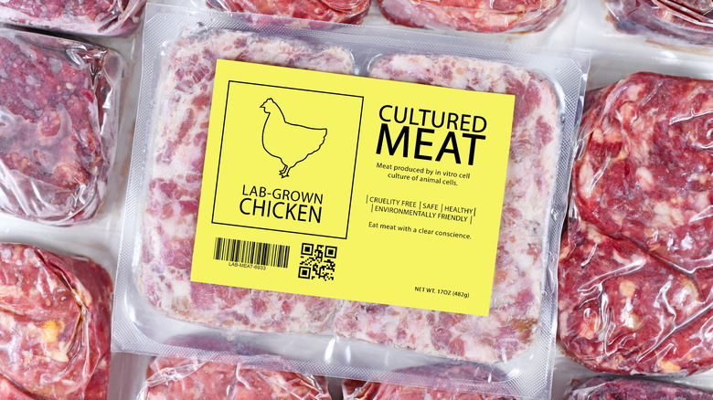 cultured chicken in plastic package
