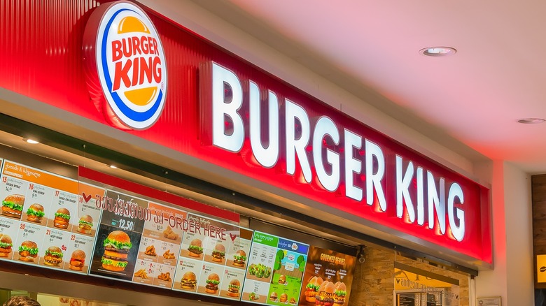 The Burger King menu