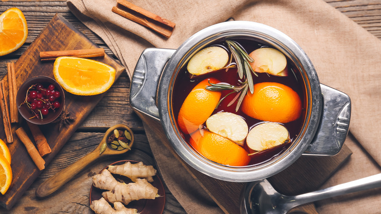 Pot of mulled wine