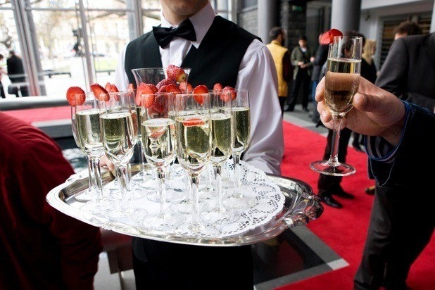 Butler with Champagne