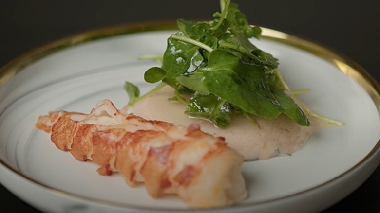 Tomato mousse with lobster