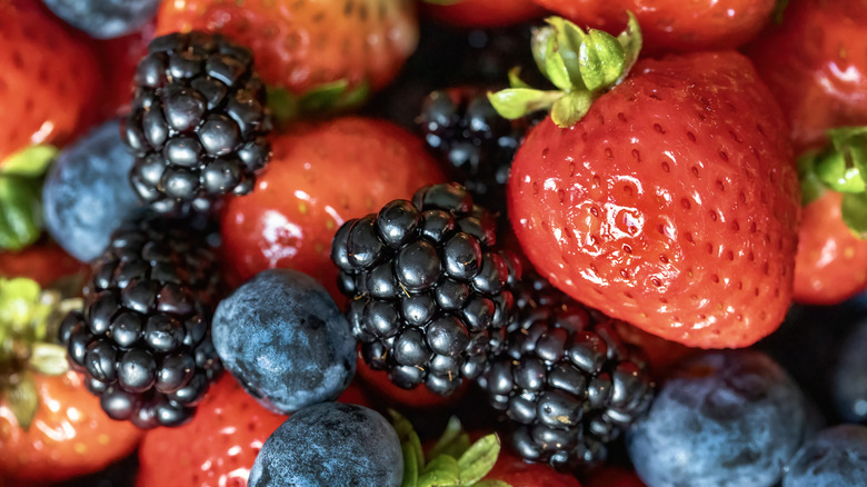 Close up of mixed berries